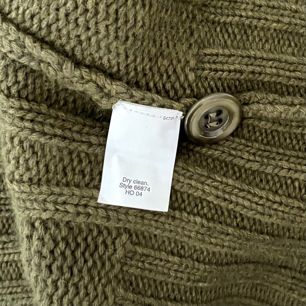 Vintage J. CREW Cable Knit Shawl Collar Cardigan Sweater‎ Wool Cashmere X-Small - Picture 13 of 14